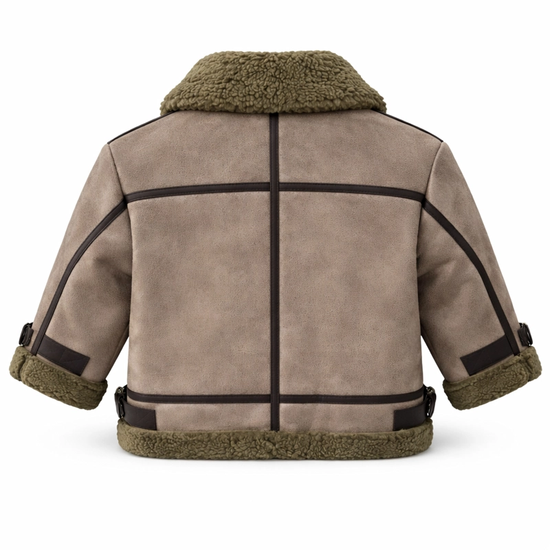 CHAQUETA AVIADOR NIÑA GAMUZA FORRO CHIPORRO - 7