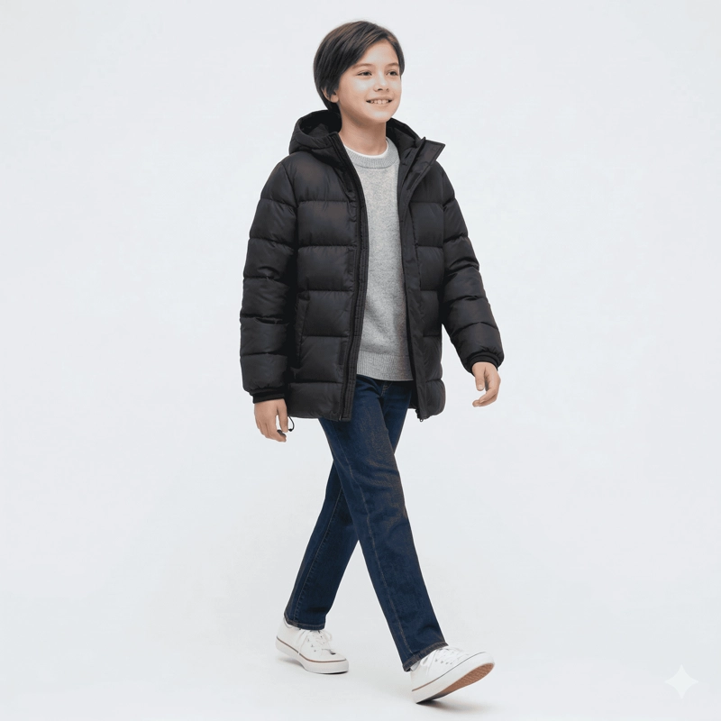 PARKA NIÑO INVIERNO ACOLCHADA CAPUCHA TERMICA ABRIGO ESCOLAR - 3