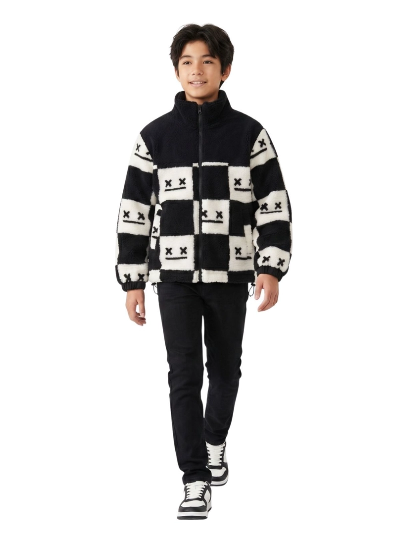 CHAQUETA POLAR CHIPORRO AESTHETIC DISENO CUADRICULA URBANO - 1