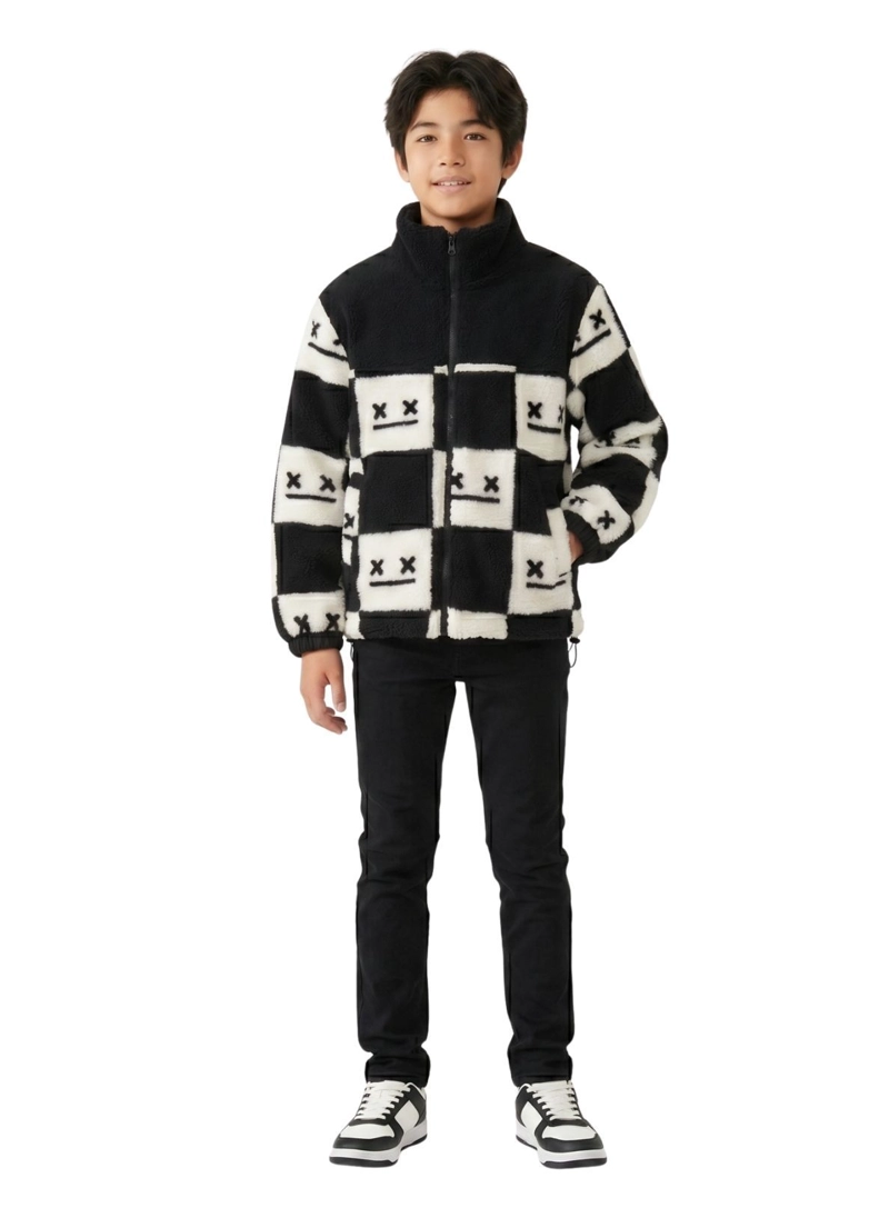 CHAQUETA POLAR CHIPORRO AESTHETIC DISENO CUADRICULA URBANO - 2