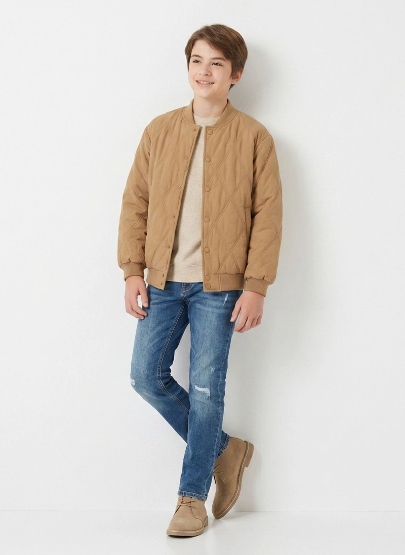 CHAQUETA ACOLCHADA NIÑO PARKA BOMBER INVIERNO LIVIANA - 1