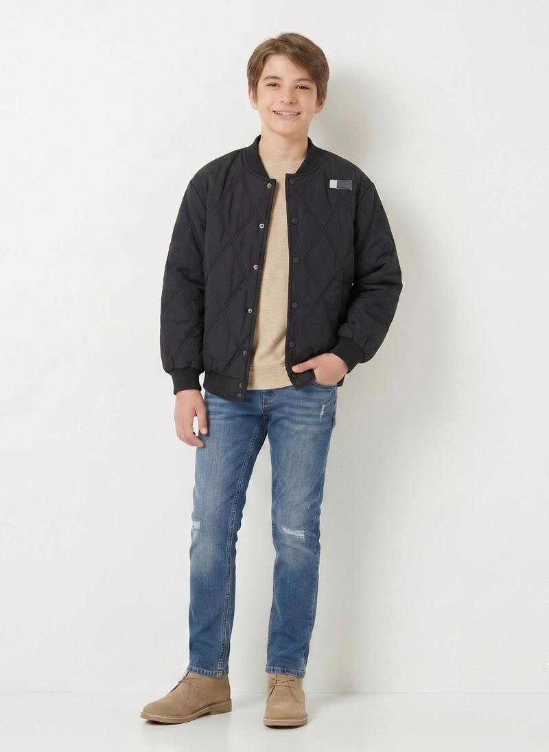CHAQUETA ACOLCHADA NIÑO PARKA BOMBER INVIERNO LIVIANA - 1