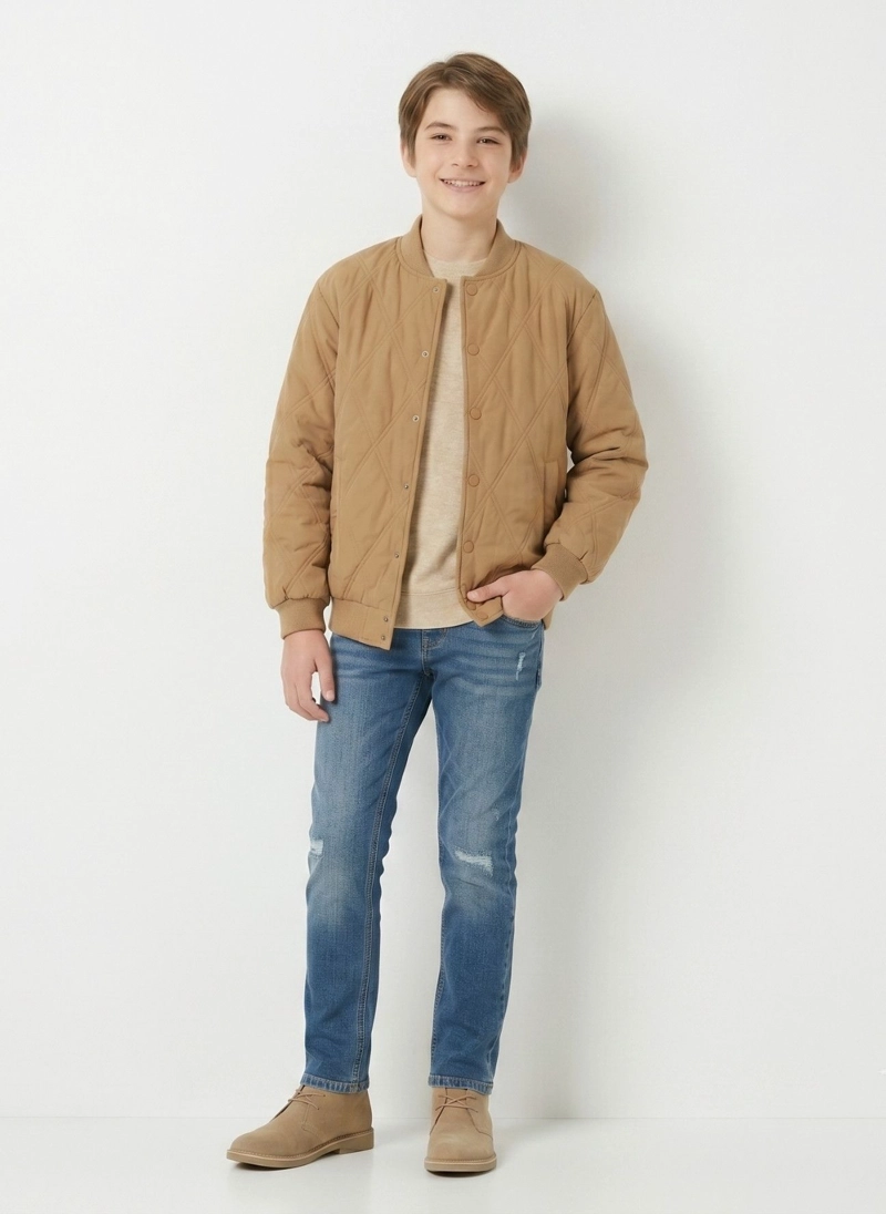 CHAQUETA ACOLCHADA NIÑO PARKA BOMBER INVIERNO LIVIANA - 2