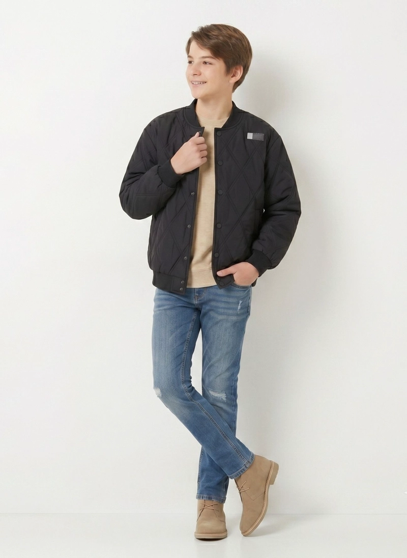 CHAQUETA ACOLCHADA NIÑO PARKA BOMBER INVIERNO LIVIANA - 2