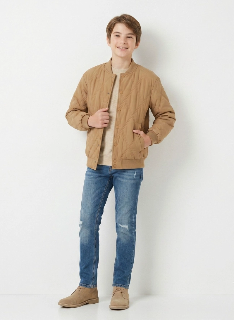 CHAQUETA ACOLCHADA NIÑO PARKA BOMBER INVIERNO LIVIANA - 3