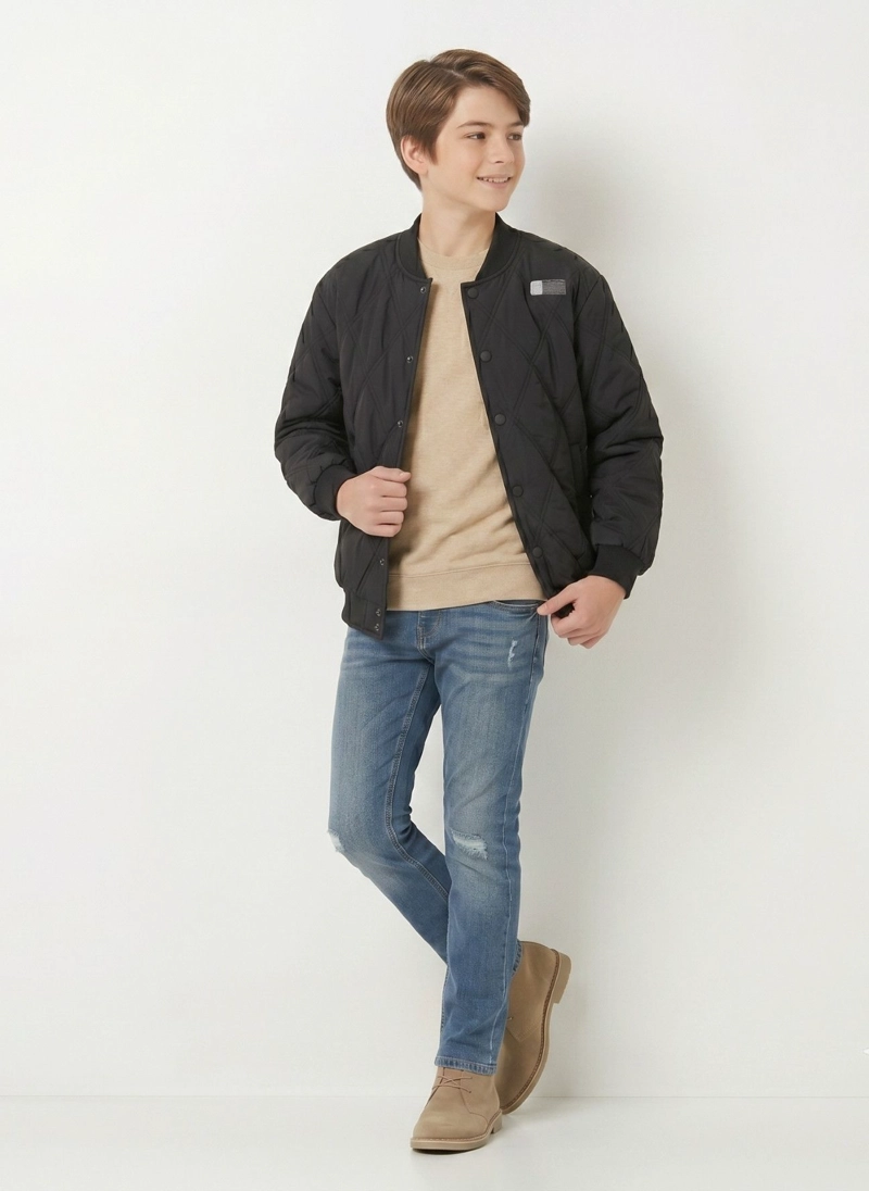 CHAQUETA ACOLCHADA NIÑO PARKA BOMBER INVIERNO LIVIANA - 3