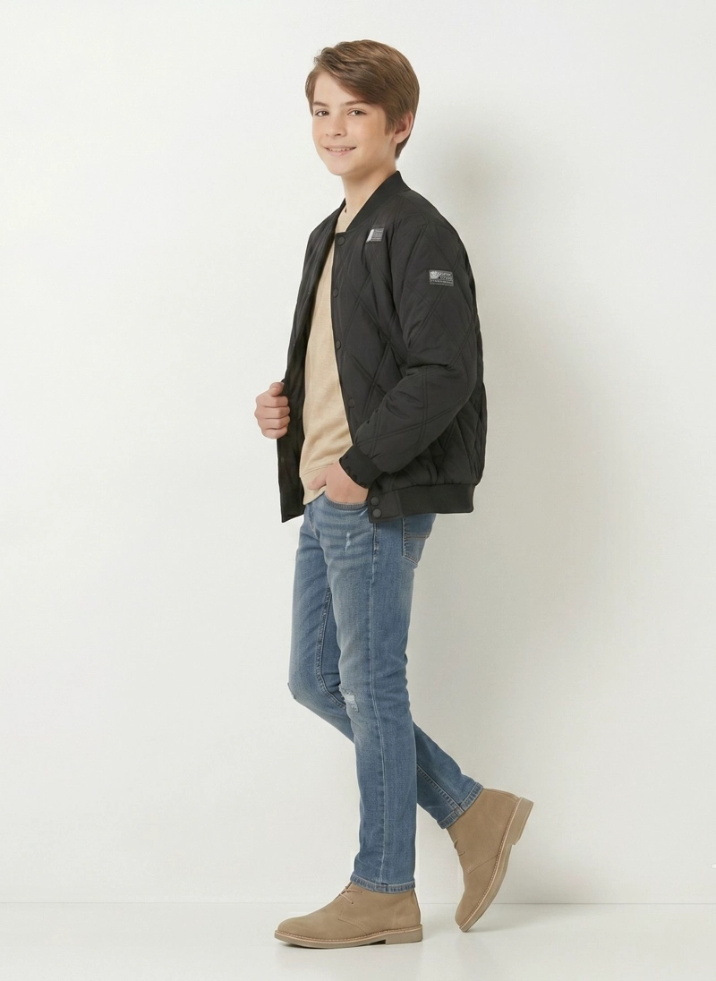 CHAQUETA ACOLCHADA NIÑO PARKA BOMBER INVIERNO LIVIANA - 4