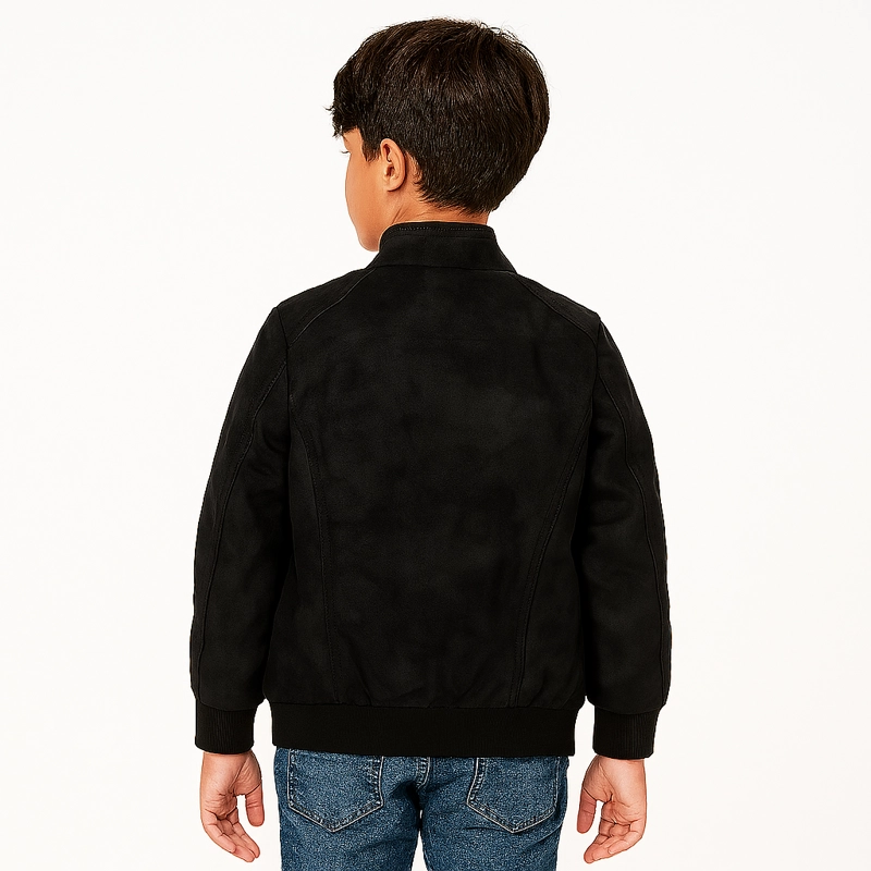 CHAQUETAS LISBOA NIÑO ECOCUERO CAFE  CON CIERRES METALICOS - 2