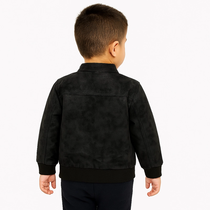 CHAQUETAS LISBOA NIÑO ECOCUERO CAFE  CON CIERRES METALICOS - 6
