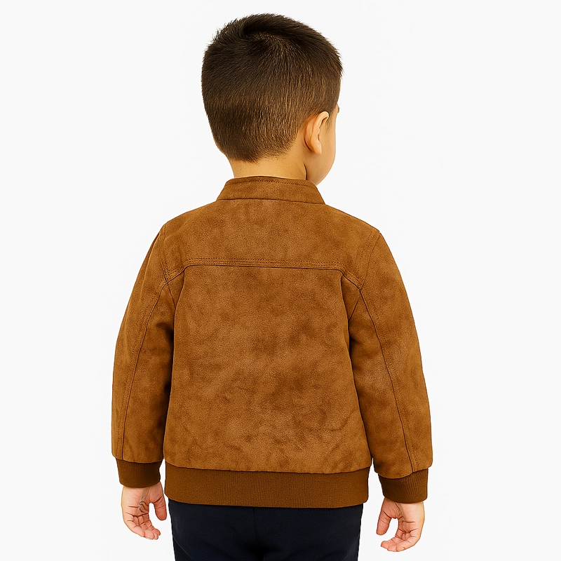 CHAQUETAS LISBOA NIÑO ECOCUERO CAFE  CON CIERRES METALICOS - 6