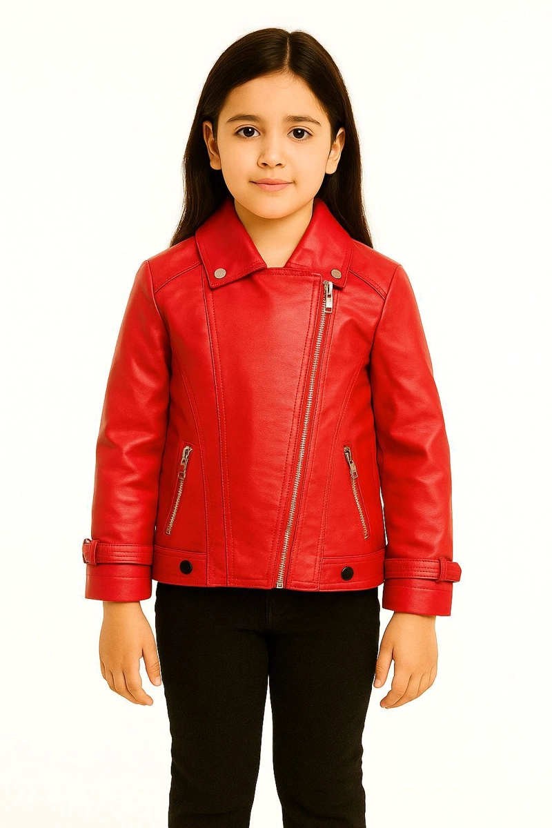 CHAQUETAS ECOCUERO NIÑA ESTILO MOTOCICLISTA - 1
