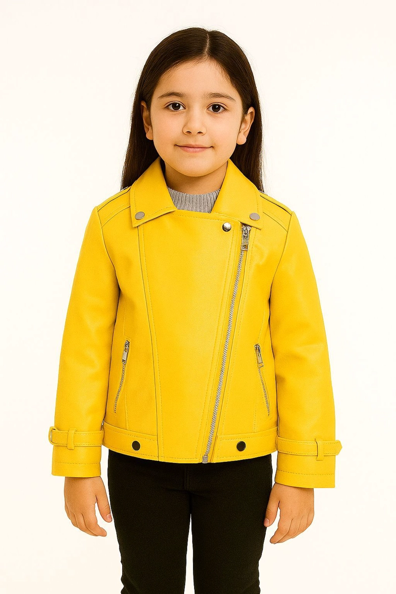 CHAQUETAS ECOCUERO NIÑA ESTILO MOTOCICLISTA - 1