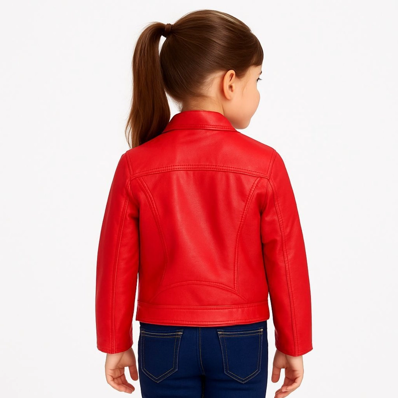 CHAQUETAS ECOCUERO NIÑA ESTILO MOTOCICLISTA - 2