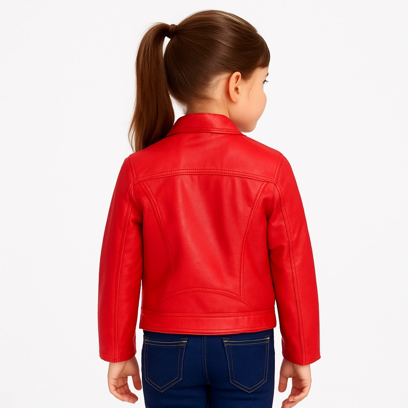 CHAQUETAS ECOCUERO NIÑA ESTILO MOTOCICLISTA - 4