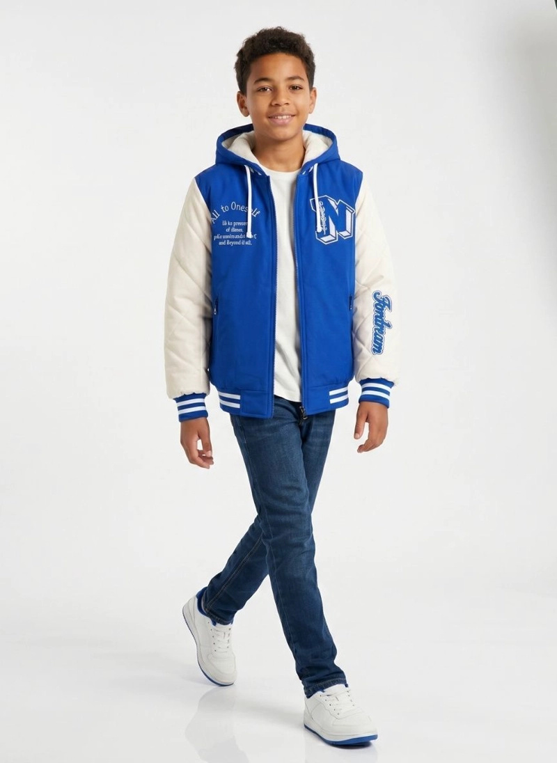 CHAQUETA VARSITY BOMBER ACOLCHADA CAPUCHA URBANA DESMONTABLE - 2