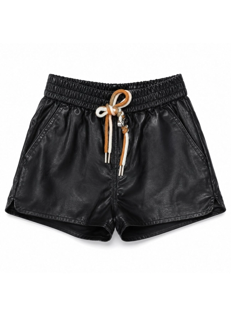 SHORT ECOCUERO NIÑA SIMIL CUERO CON CORDON AJUSTABLE - 5