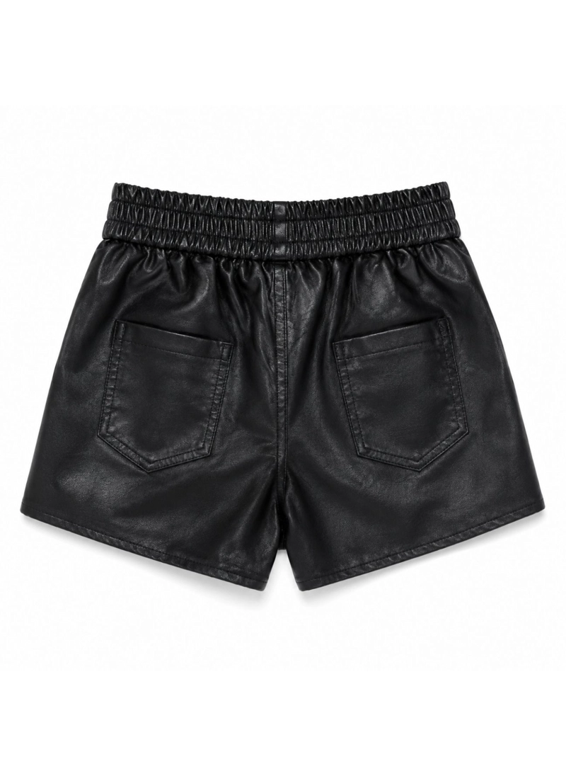 SHORT ECOCUERO NIÑA SIMIL CUERO CON CORDON AJUSTABLE - 6