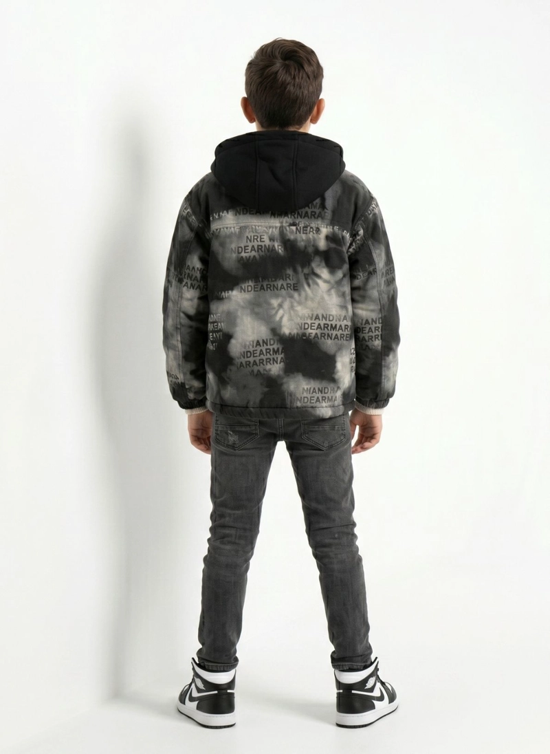 CHAQUETA NIÑO URBANA CON GORRO CASACA ABRIGO INVIERNO - 2