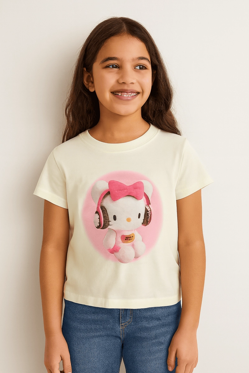 POLERA INFANTIL ROSADA ESTAMPADO PERSONAJE - 1