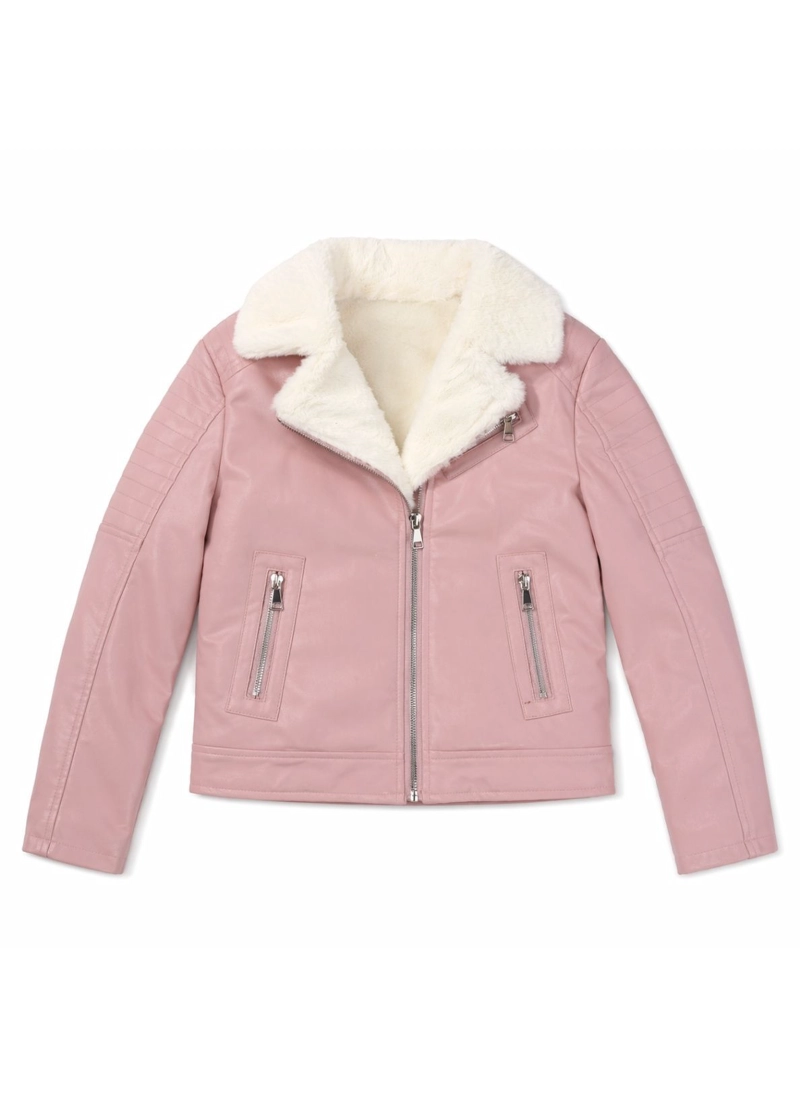 CHAQUETAS AVIADORA DE ECOCUERO CON POLAR PARA NIÑOS - 4