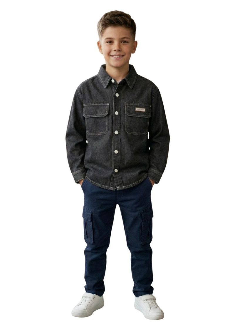 SOBRECAMISA MEZCLILLA NIÑO DENIM DEGRADADO LOOK URBANO - 1