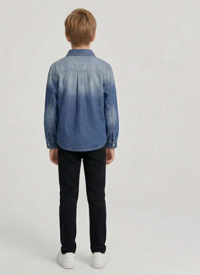 SOBRECAMISA MEZCLILLA NIÑO DENIM DEGRADADO LOOK URBANO - 2