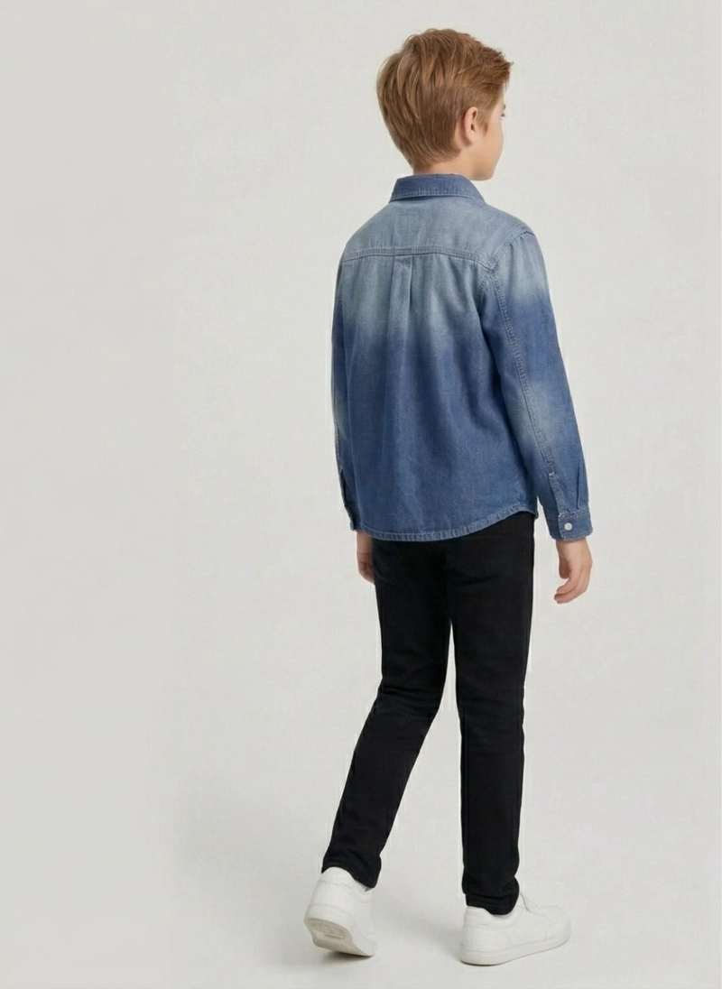 SOBRECAMISA MEZCLILLA NIÑO DENIM DEGRADADO LOOK URBANO - 3