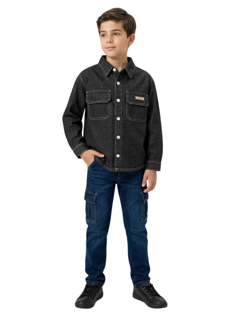 SOBRECAMISA MEZCLILLA NIÑO DENIM DEGRADADO LOOK URBANO - 5
