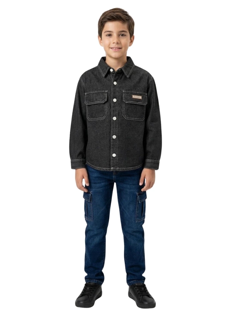 SOBRECAMISA MEZCLILLA NIÑO DENIM DEGRADADO LOOK URBANO - 6