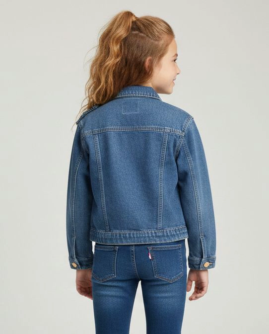 CHAQUETA JEANS NIÑA DENIM CL SICA Y RESISTENTE - 3
