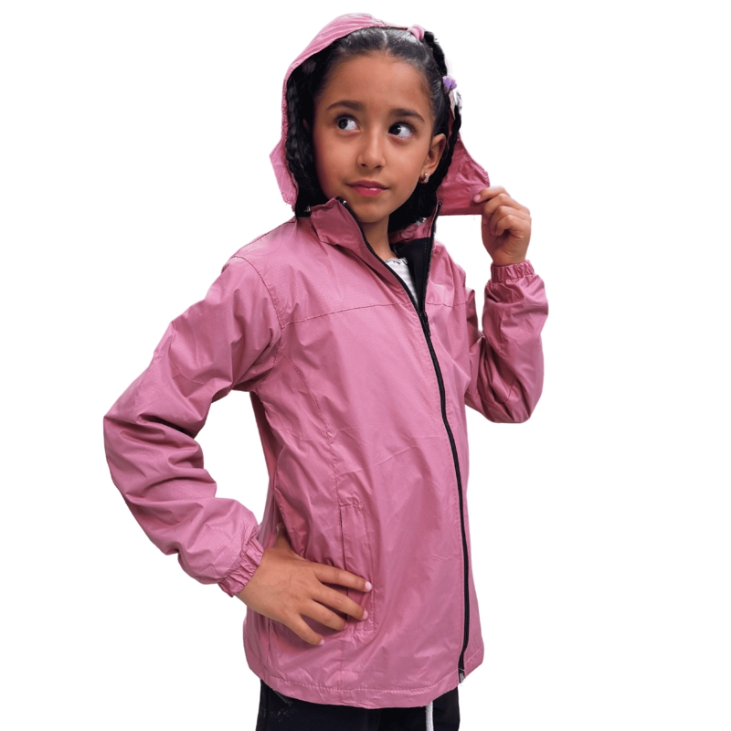 CHAQUETA CORTAVIENTO IMPERMEABLE UNISEX PARA NIÑOS CON POLAR - 1