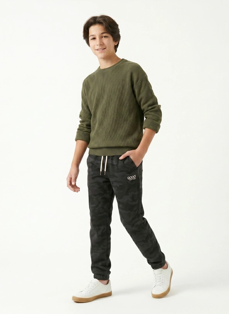 PANTALON DE BUZO JOGGER CAMUFLADO MILITAR PARA NIÑO - 1