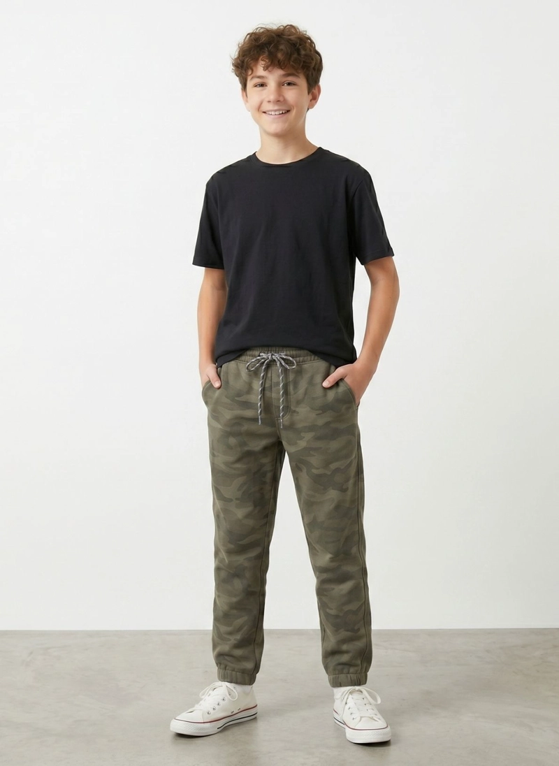 PANTALON DE BUZO JOGGER CAMUFLADO MILITAR PARA NIÑO - 3