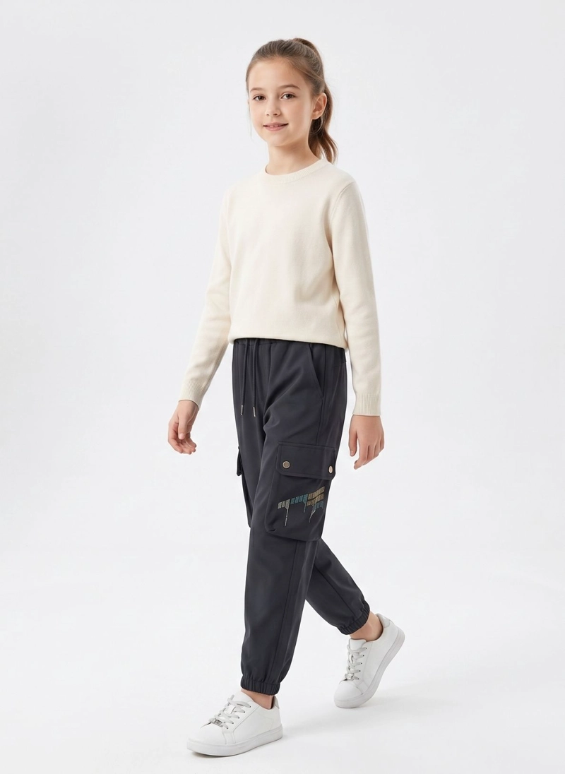 PANTALON CARGO NIÑA IMPERMEABLE JOGGER MODA URBANA COMODO - 1