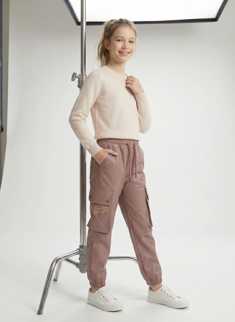 PANTALON CARGO NIÑA IMPERMEABLE JOGGER MODA URBANA COMODO - 2