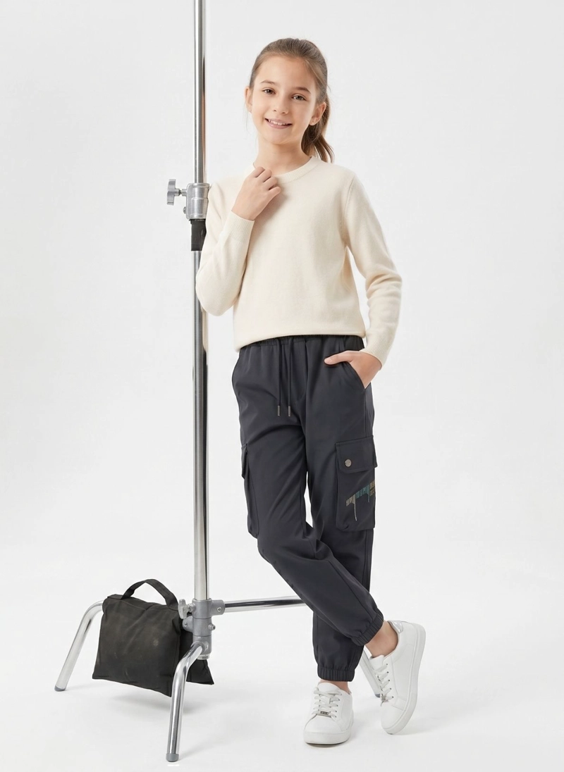 PANTALON CARGO NIÑA IMPERMEABLE JOGGER MODA URBANA COMODO - 2