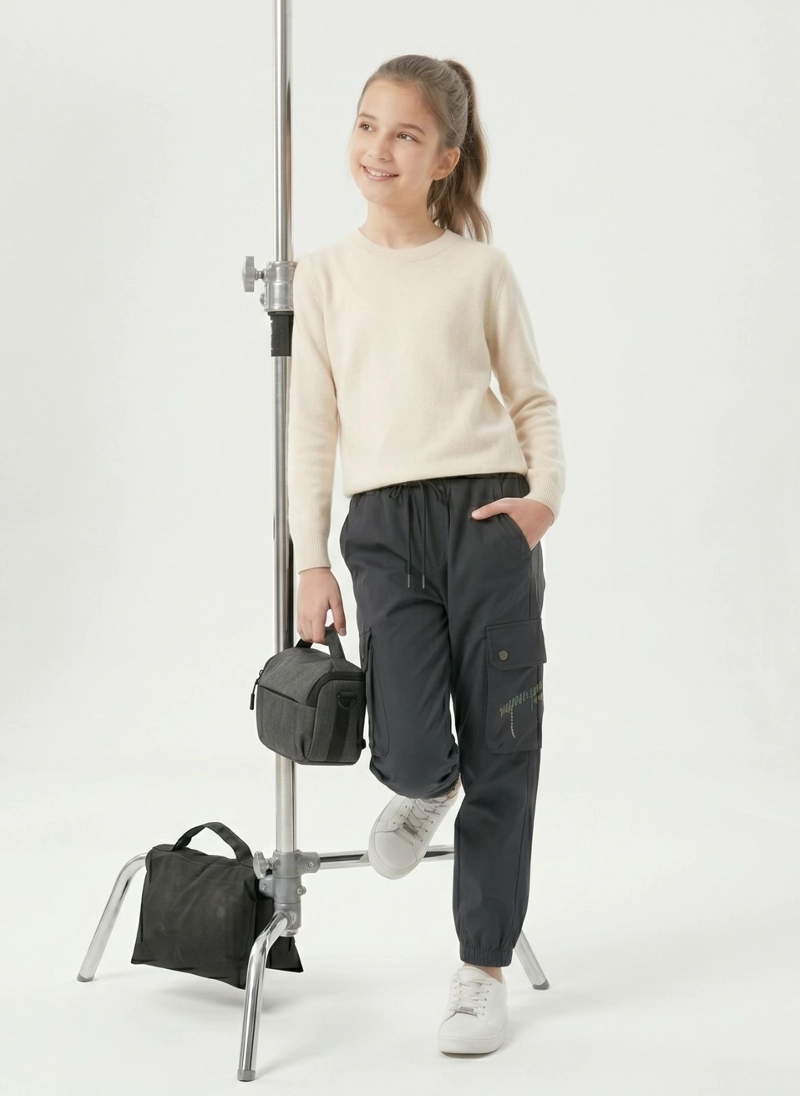 PANTALON CARGO NIÑA IMPERMEABLE JOGGER MODA URBANA COMODO - 4