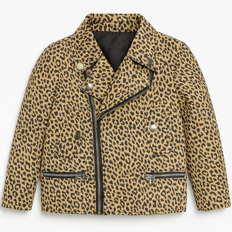 CHAQUETA ANIMAL PRINT NIÑA ESTILO BIKER MODA CASUAL - 2