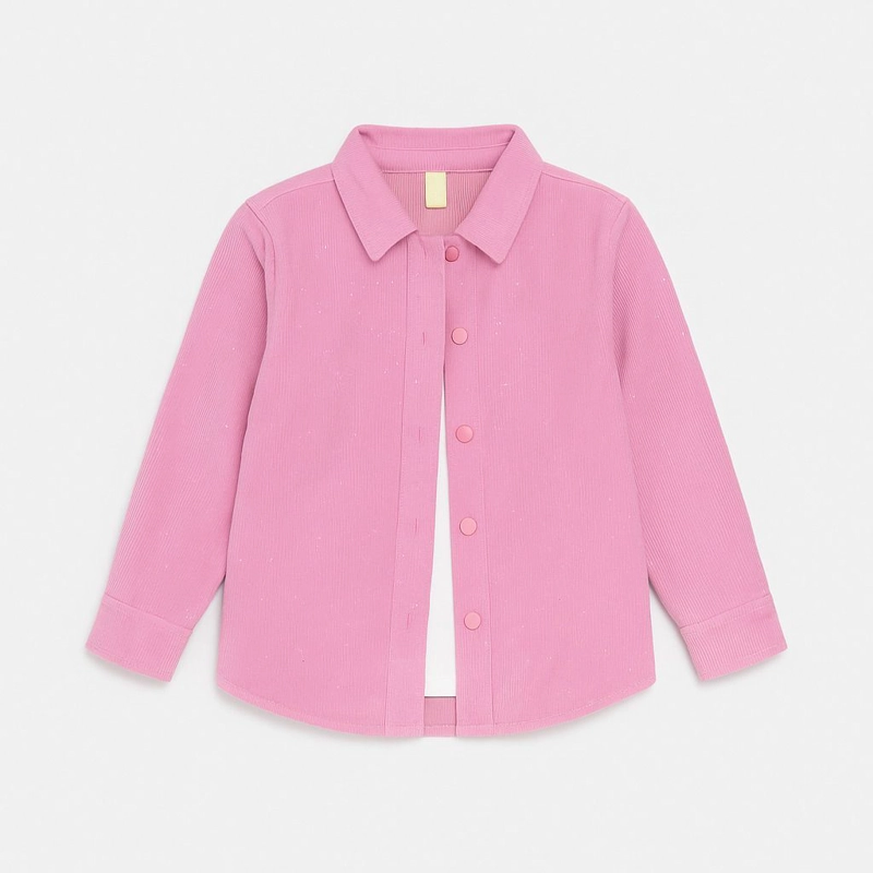 CAMISA ROSA NIÑA MANGA LARGA CON BRILLOS - 1