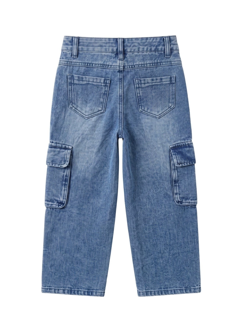PANTALON CARGO NIÑA JEANS MODA URBANA CON BOLSILLOS - 3