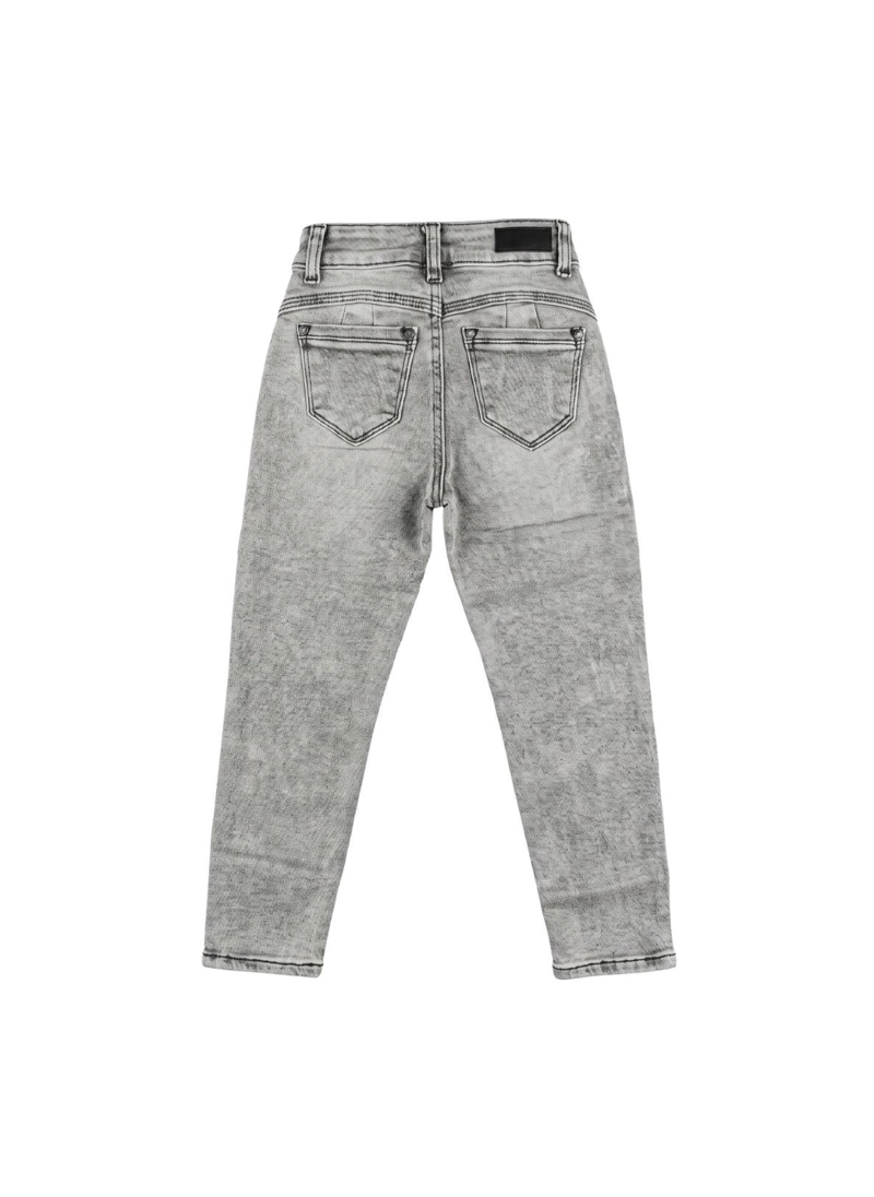 JEANS GRIS NIÑA PANTALON DENIM SLIM FIT MEZCLILLA - 4