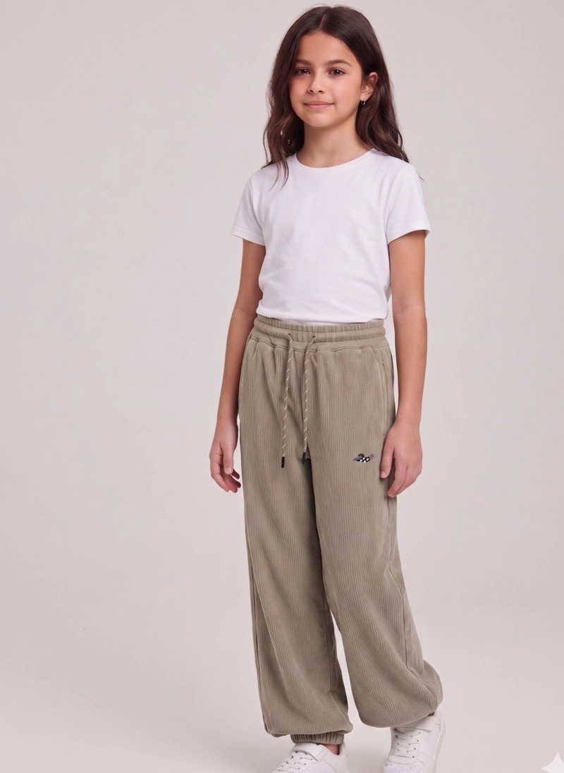 PANTALON BUZO COTEL NIÑA JOGGER CORDERO INVIERNO ELASTICO - 1