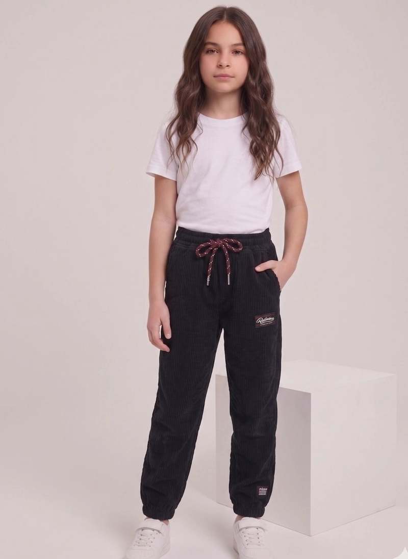 PANTALON BUZO COTEL NIÑA JOGGER CORDERO INVIERNO ELASTICO - 1