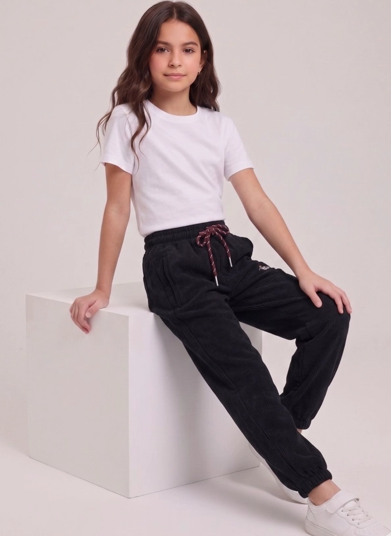 PANTALON BUZO COTEL NIÑA JOGGER CORDERO INVIERNO ELASTICO - 3