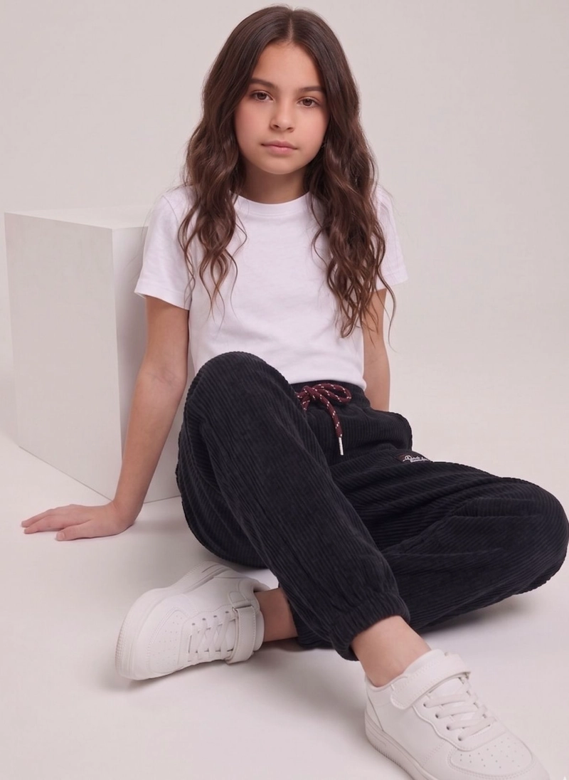 PANTALON BUZO COTEL NIÑA JOGGER CORDERO INVIERNO ELASTICO - 4