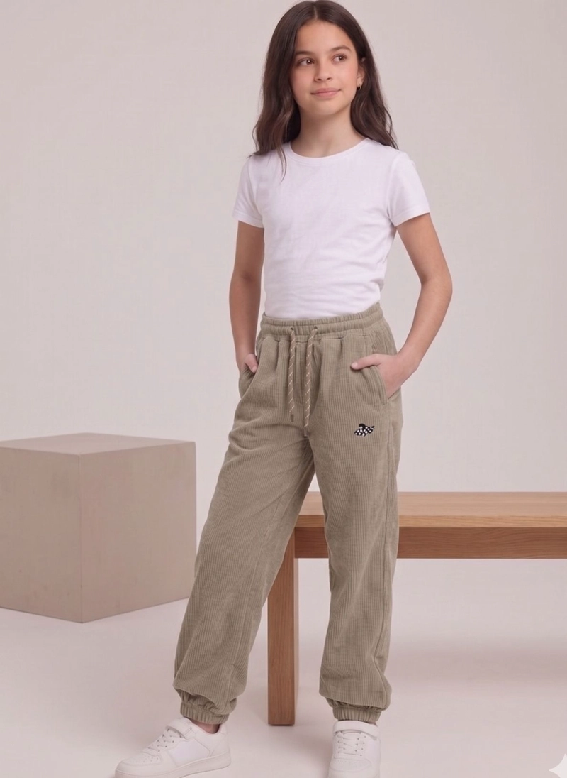 PANTALON BUZO COTEL NIÑA JOGGER CORDERO INVIERNO ELASTICO - 5