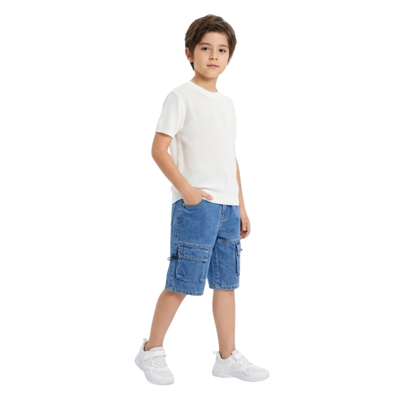 SHORT CARGO NIÑO CON BOLSILLOS COMODO VERANO - 1