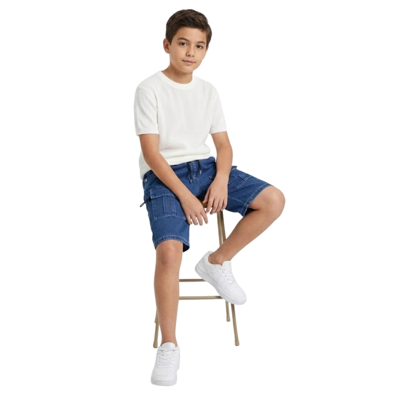 SHORT CARGO NIÑO CON BOLSILLOS COMODO VERANO - 1