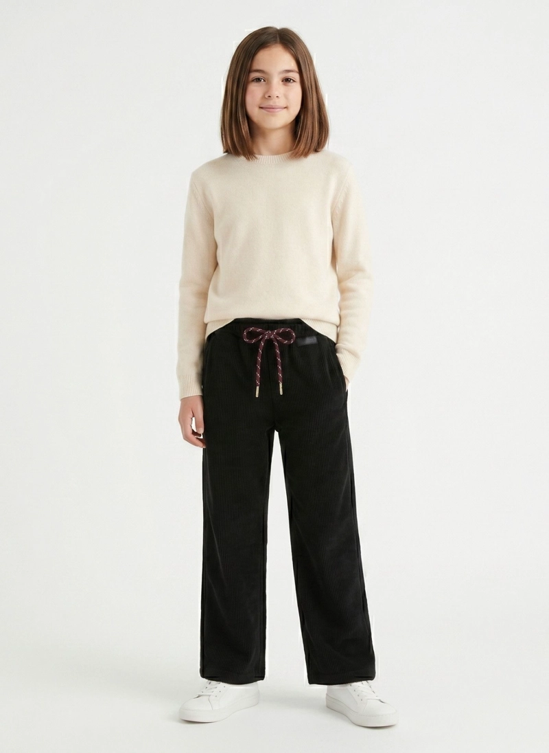 PANTALON COTEL NIÑA ESTILO WIDE LEG INVIERNO - 1