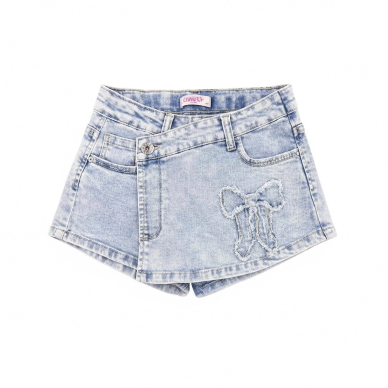 FALDA SHORT NIÑA JEANS CLARO IDEAL VERANO - 2